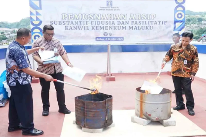 Kanwil Maluku, Musnahkan Arsip Fidusia Fasilitatif