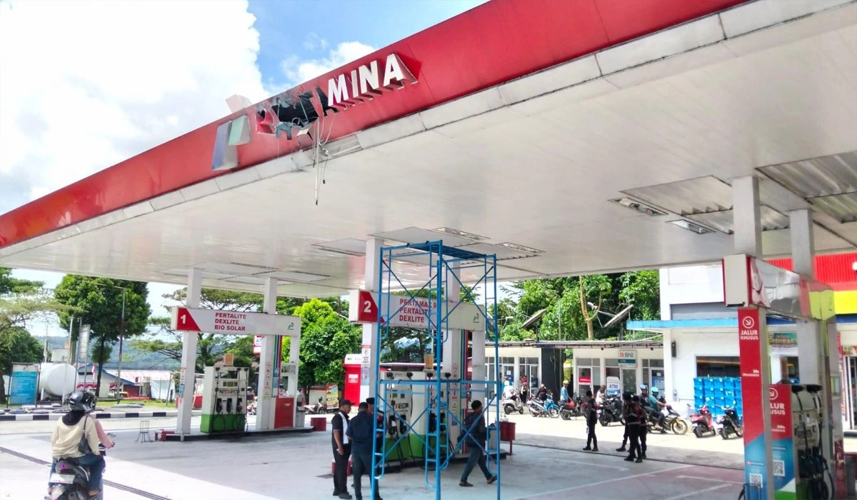 Tulisan Pertamina di Atap SPBU di Ambon Terbakar, Akibat Korsleting Listrik